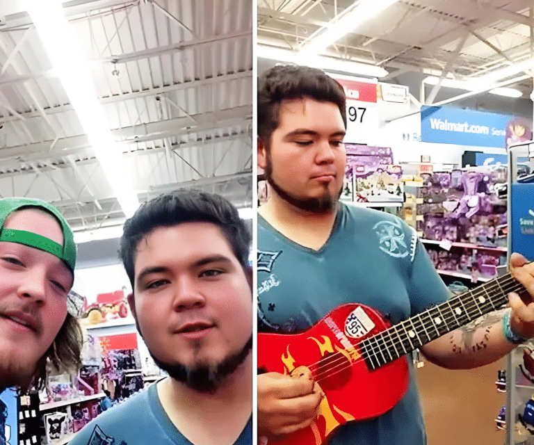 Two Guys Went Viral Playing “Pride And Joy” On A Toy Guitar In Walmart