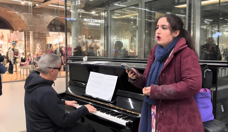 Mall Shoppers Treated To Beautiful “Ave Maria” By Teacher-Student Duo