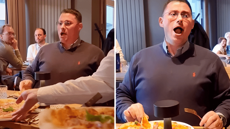 This Man Suddenly Bursts Out Singing At A Pizza Restaurant, Captures Everyone With His Pavarotti-Like Voice