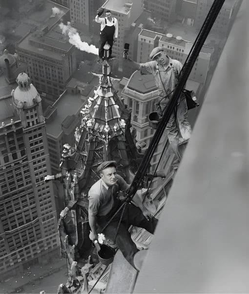 The Famous Photograph Of Painters Atop The Woolworth Building In New York City, 1926