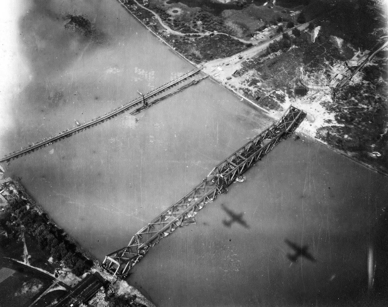 Allied bombers over Cologne, 1944.