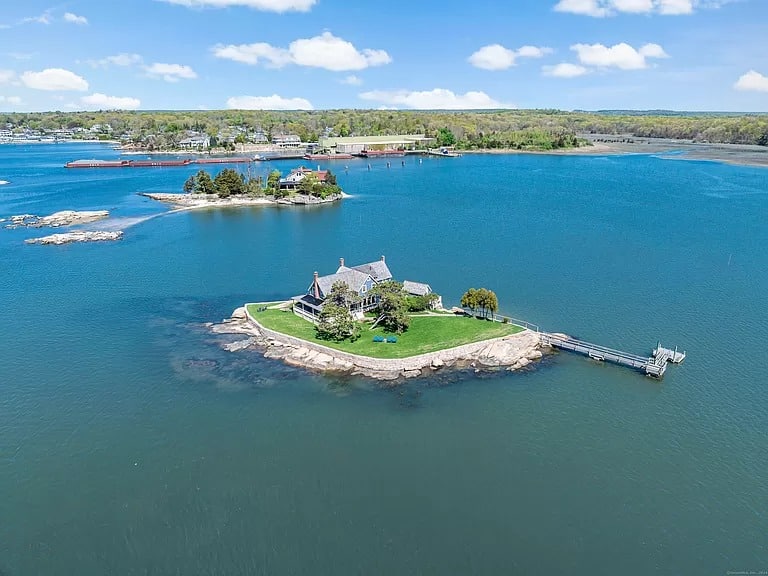 Aerial view of Belden Island, NY