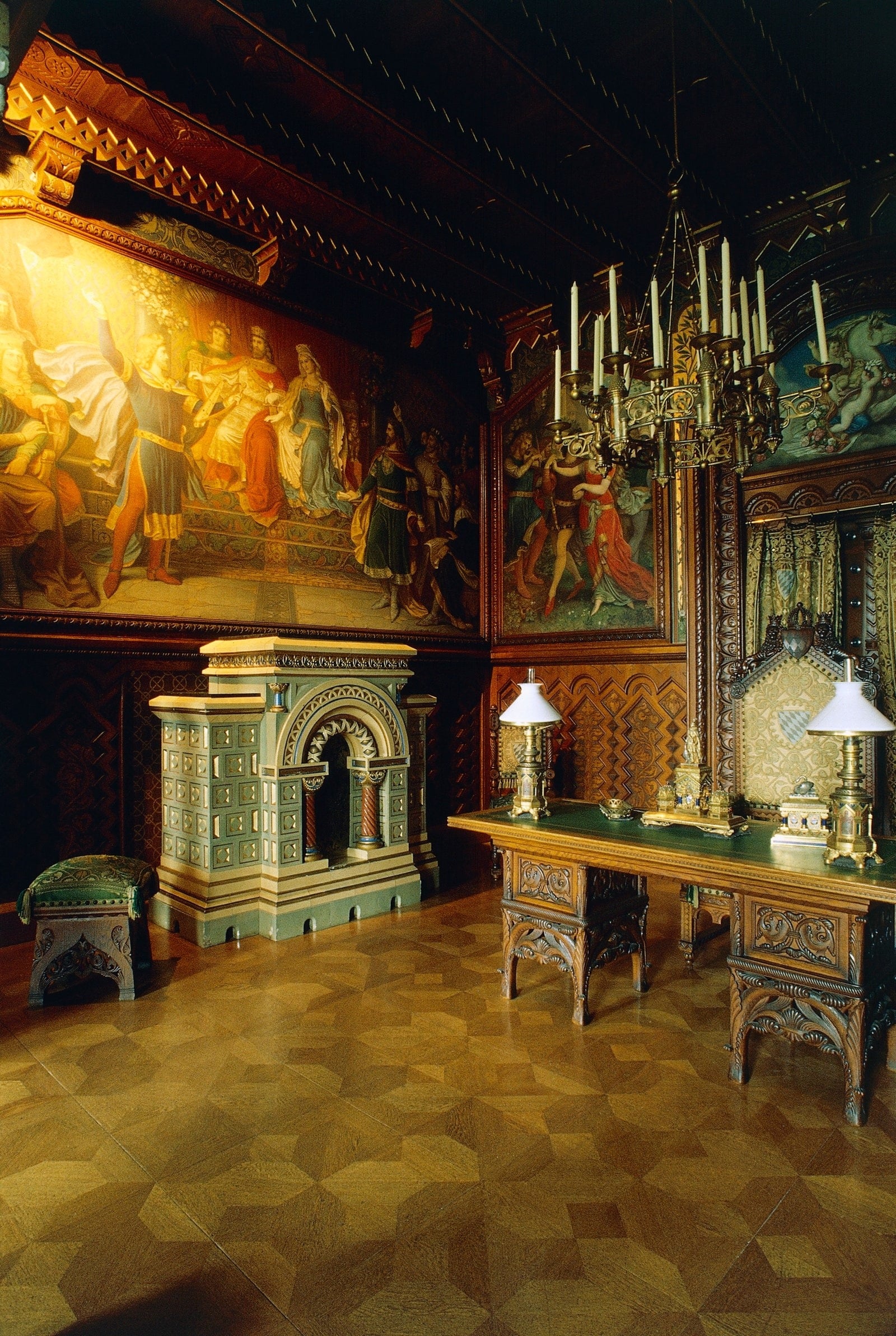 The Gothic-style study of King Ludwig II