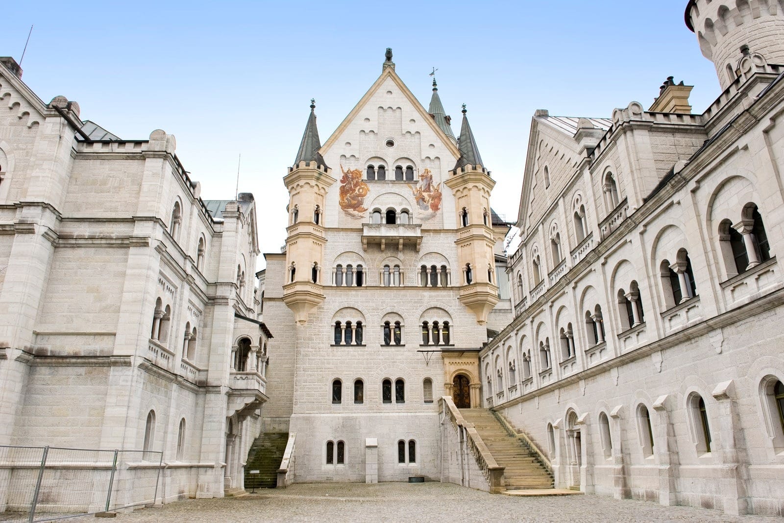 The internal courtyard of Neuschwanstein Castle