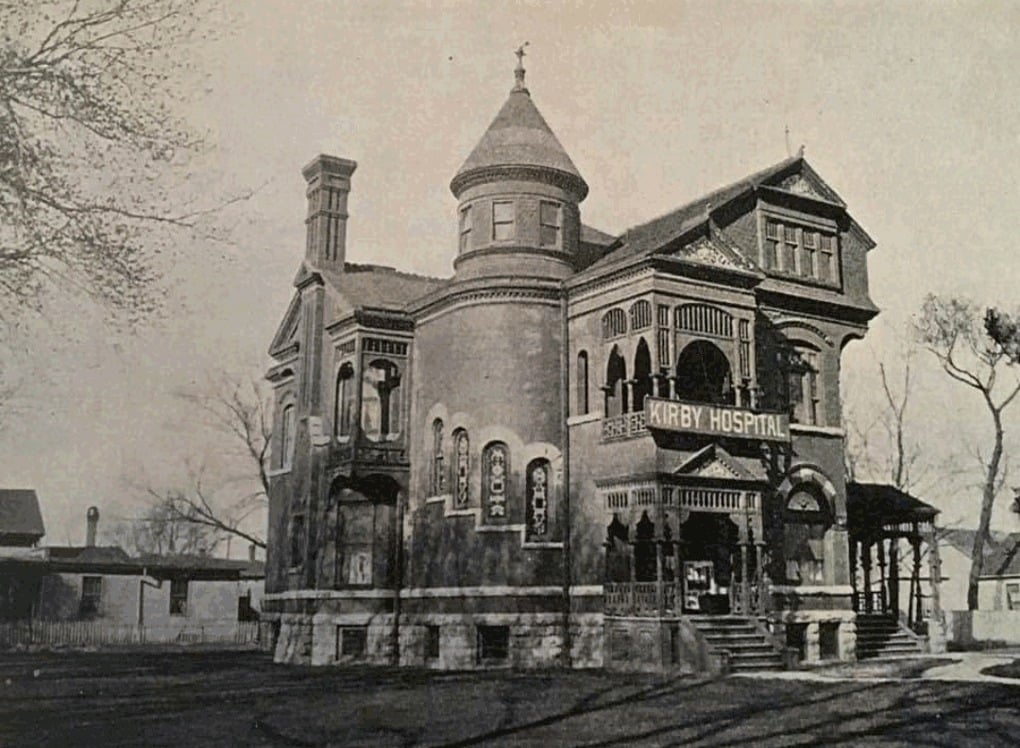 The J.D. McDonald house as the Kirby Hospital circa 1905