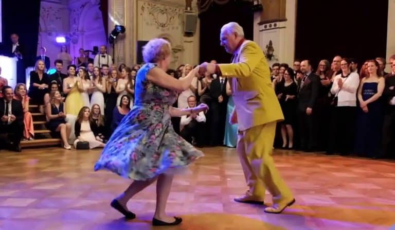 Senior Couple Keeps The Dance Floor Alive With Their Moves