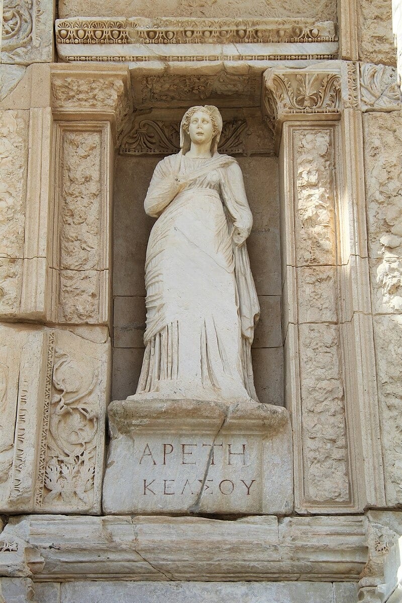 Statue of Arete, Greek personification of virtue in the Library of Celsus