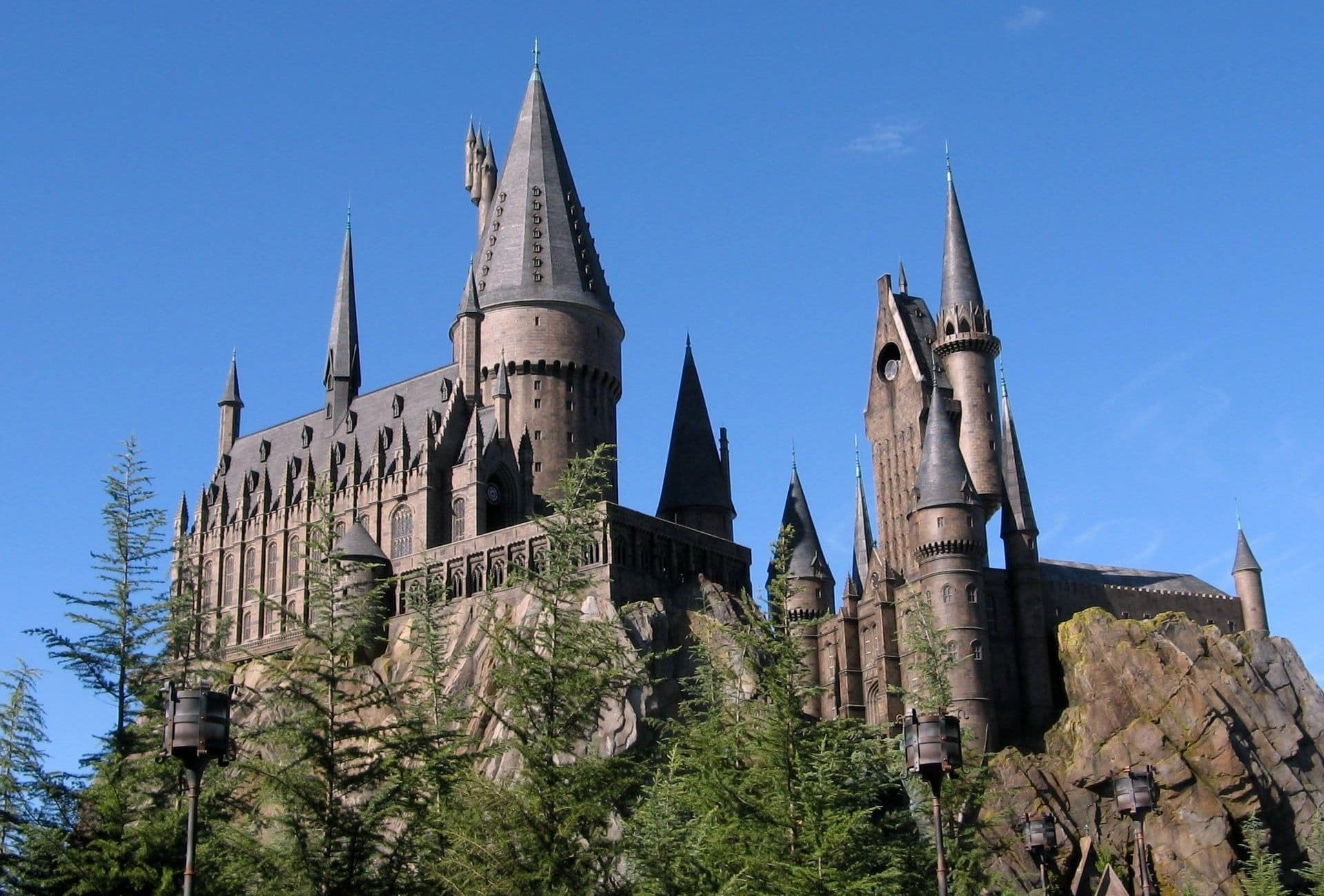 Hogwarts Castle in the Wizarding World of Harry Potter, an island of Islands Of Adventure in the Universal Orlando Resort