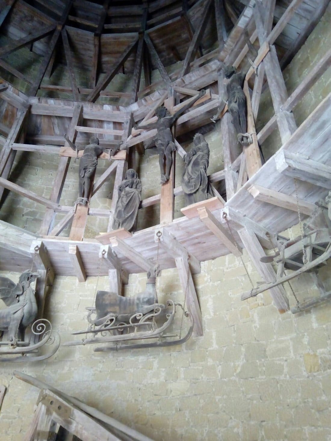 Inside one of the towers