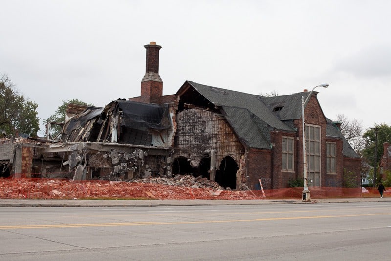 Demolition of the library started in September of 2011 and was finished by October.