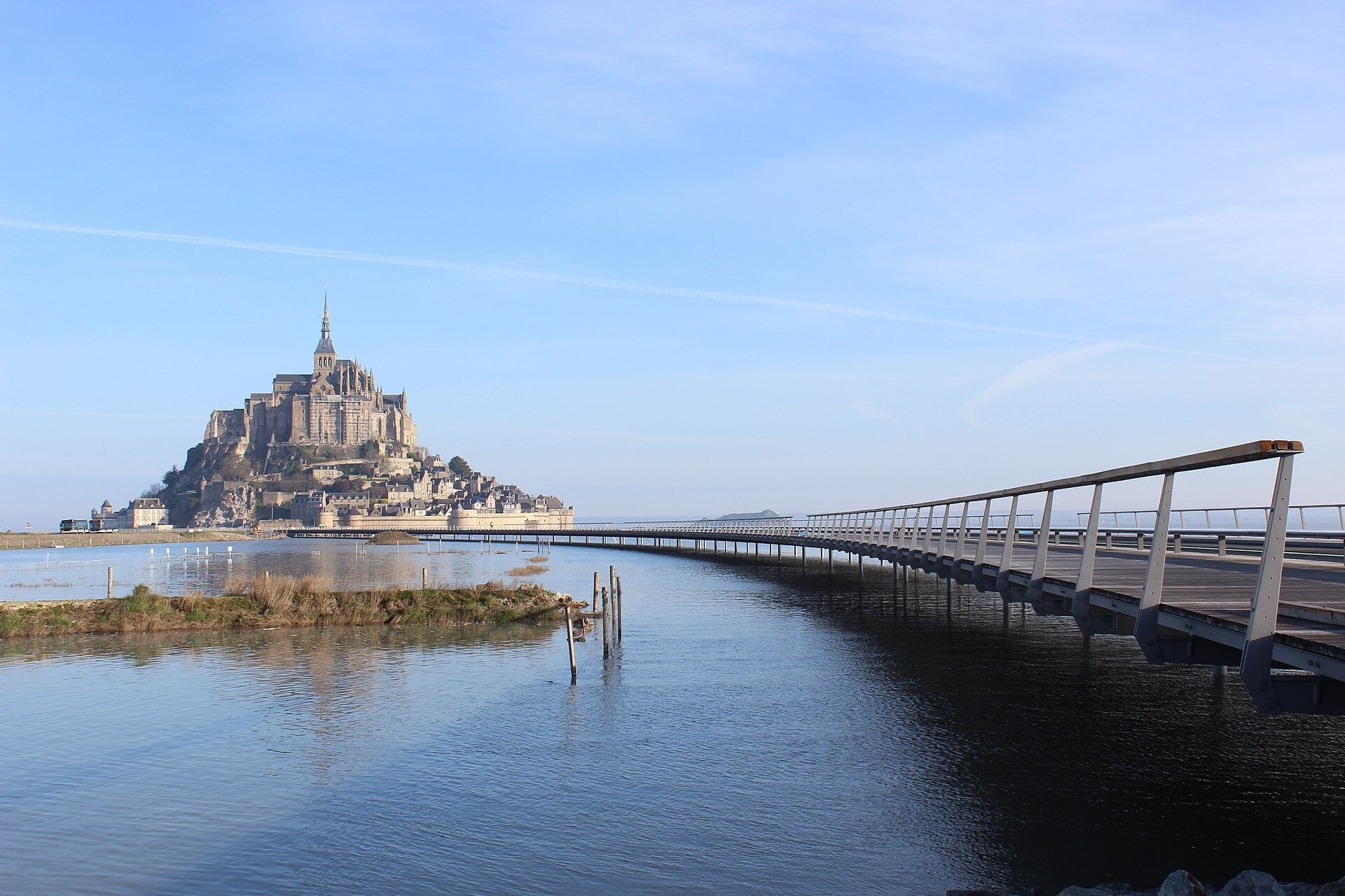 The Mont-Saint-Michel in 2014 with the new bridge