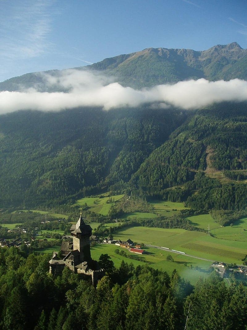 View from Tauern Railway line over Möll valley