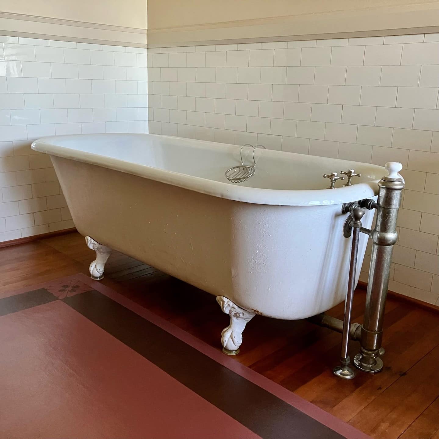 The original clawfoot bathtub on the Mansion’s third floor