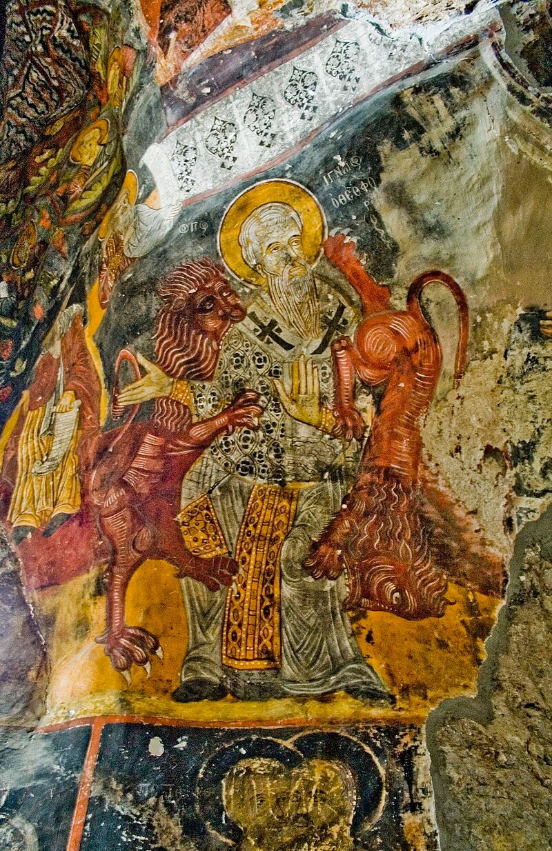 A fresco in the Sumela monastery in Trabzon province, Turkey