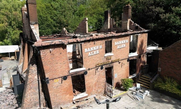 The Crooked House pub on Monday 7 August. The council says it should have been made safe, not destroyed.