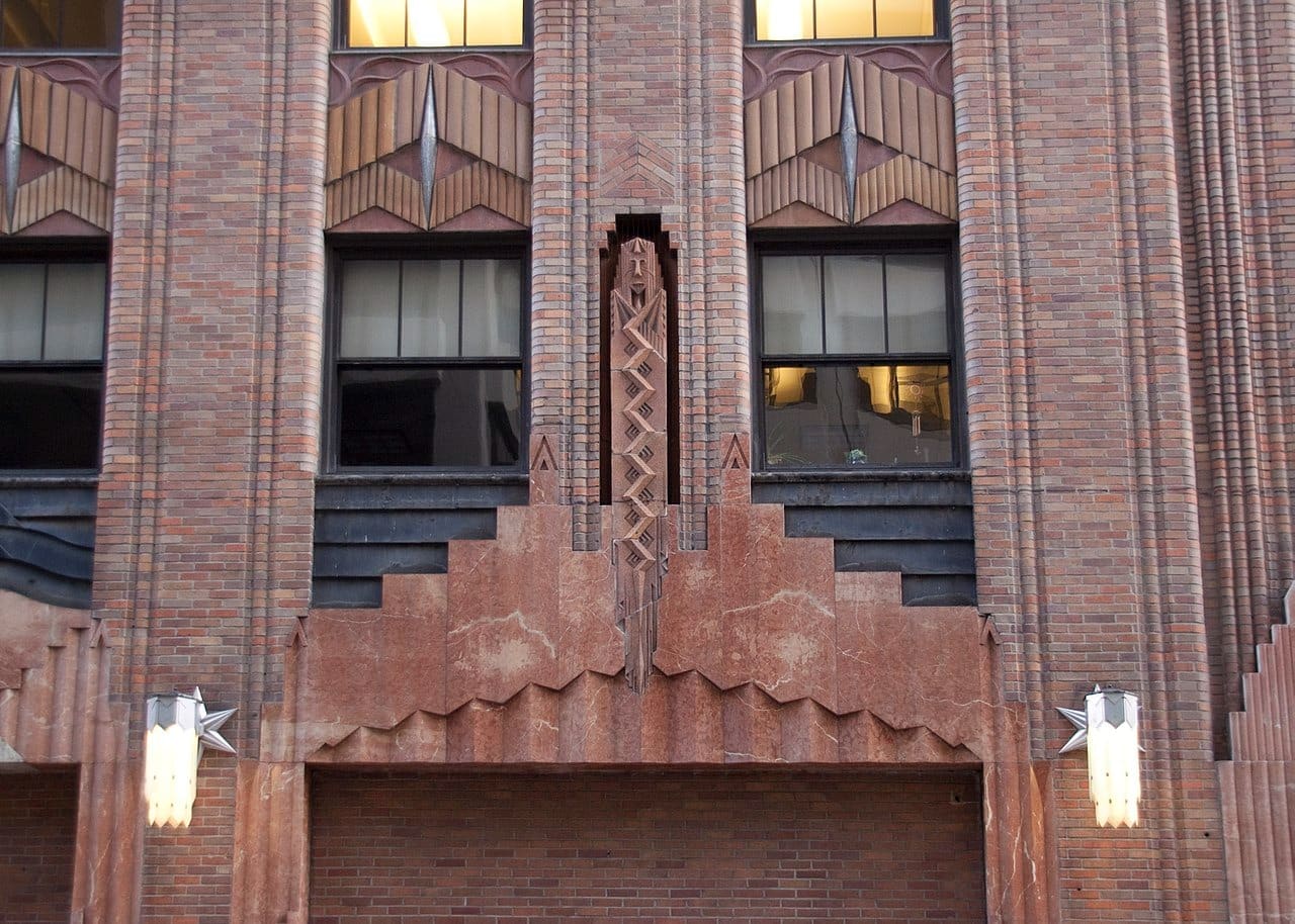 Pediment above the loading dock