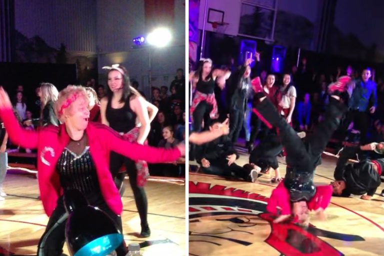 Audience In A Frenzy As 60-Year-Old Teacher Nails Hip-Hop Routine