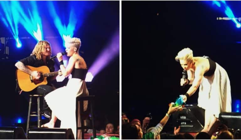 Heartwarming Moment As P!nk Stops The Show To Console A Crying Child