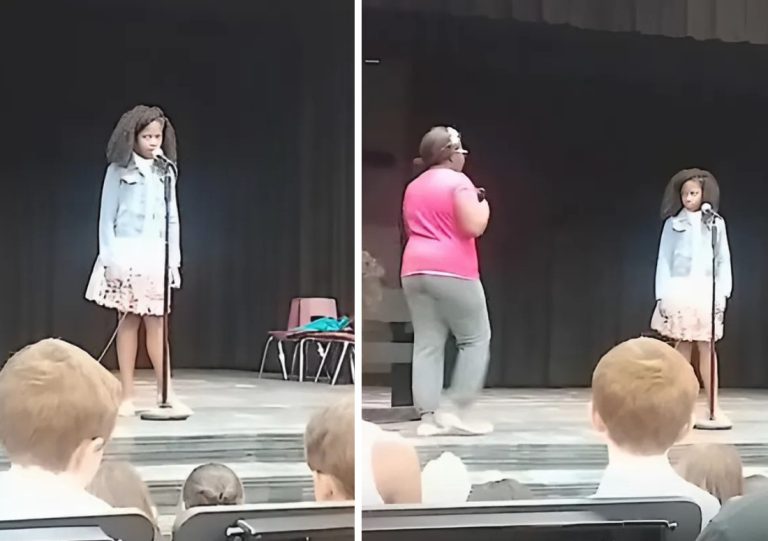 Heartwarming Moment As Mom Steps Up To Help Nervous Daughter Shine On Talent Show Stage