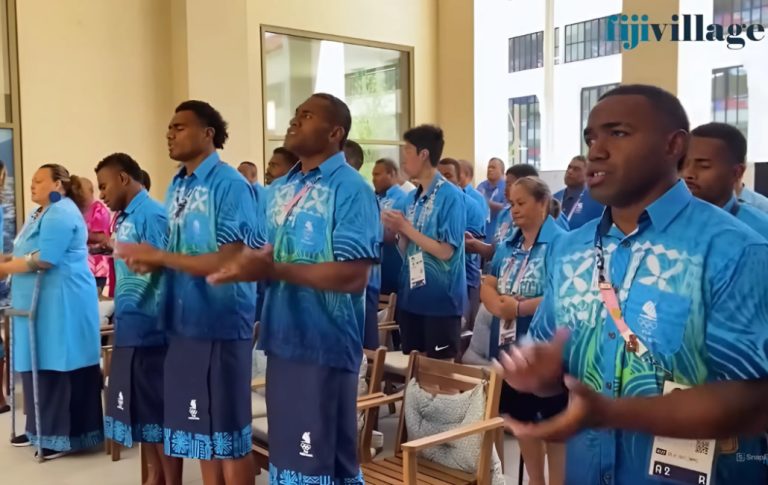 Team Fiji Steals Hearts With Oceanic Hymns At Olympic Games Village