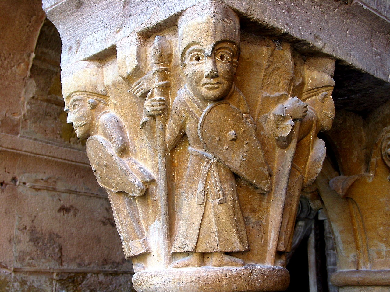 A sculpted capital in the cloister