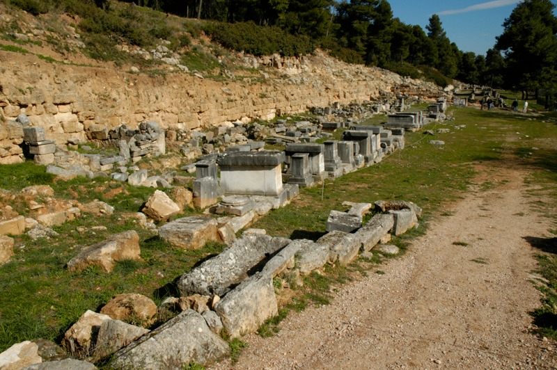 Line of dedication bases, looking NE