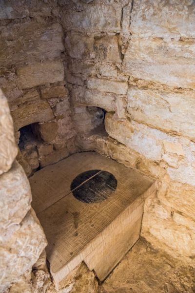 A garderobe in the castle gatehouse