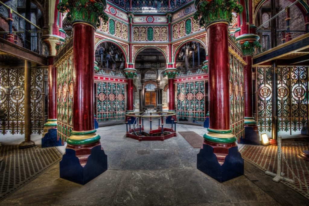 Elaborate decorative ironwork in the Octagon