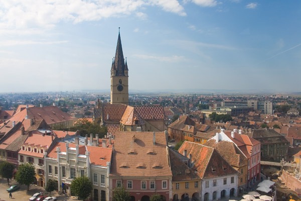 Lesser Square seen from the Council Tower (2005). The Lutheran cathedral is in the background