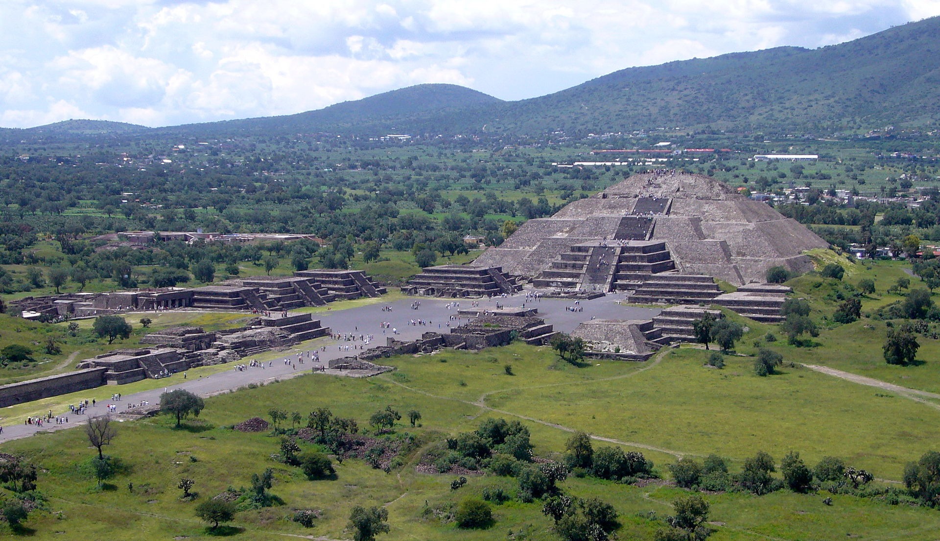 View of the Pyramid of the Moon from the Pyramid of the Sun