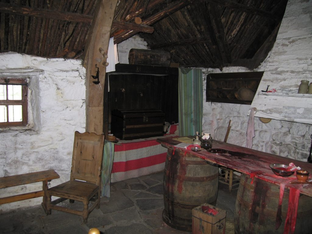 Inside old leanach cottage