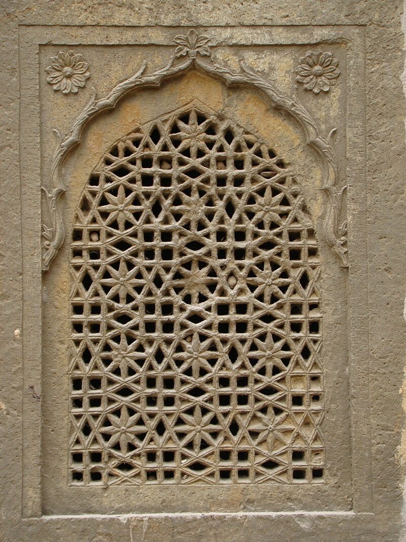 Stone carved window of the royal haveli