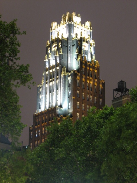 Crown illuminated at night