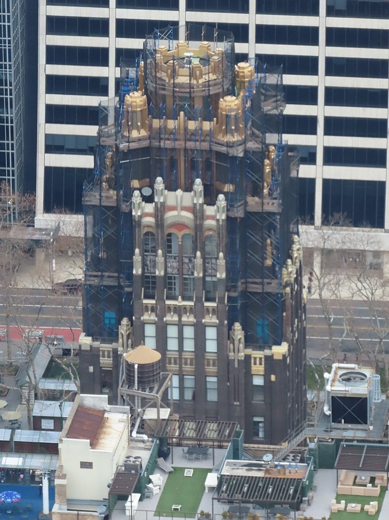 The pinnacle undergoing restoration in 2020