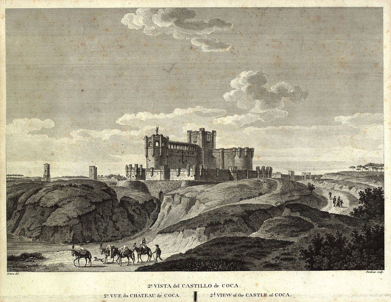 Engraving of the castle in the early nineteenth century by Vivant Denon