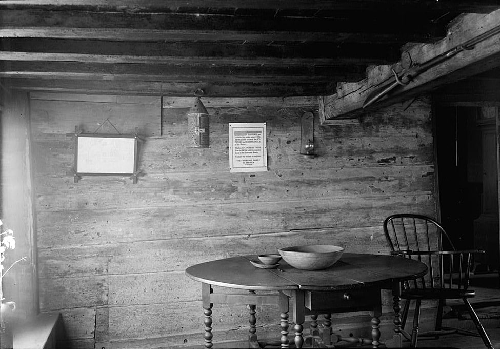 Kitchen west wall in original center portion of house