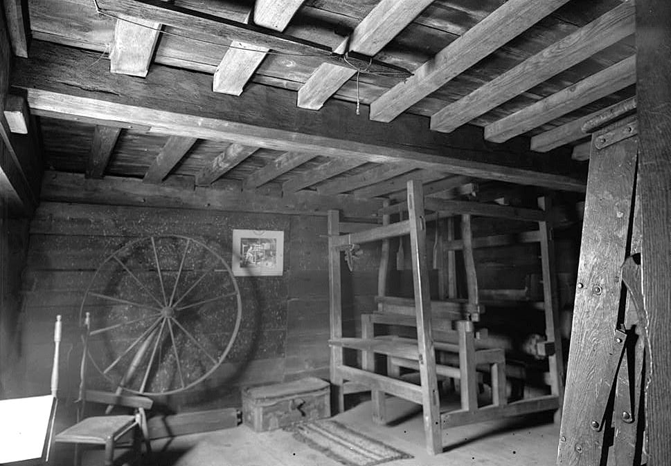 Second floor workroom in original center portion of house