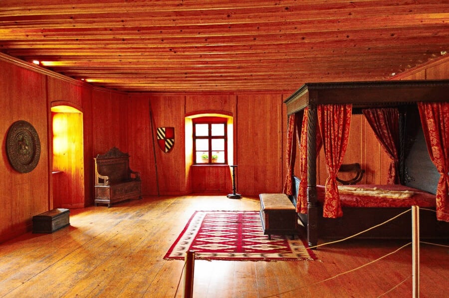 A bedroom in Predjama Castle