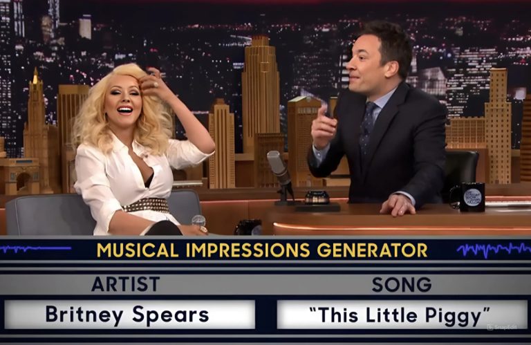 Jimmy Fallon’s Musical Challenge Gets A Show-Stopping Aguilera Performance