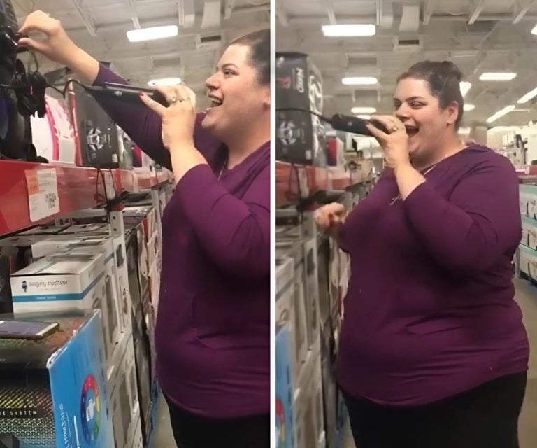 Woman Steals The Show At Walmart With Viral Performance Of “Maybe This Time”