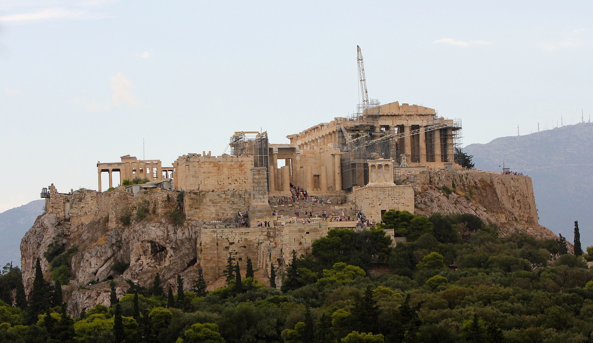 View east toward the Acropolis under construction during summer 2014