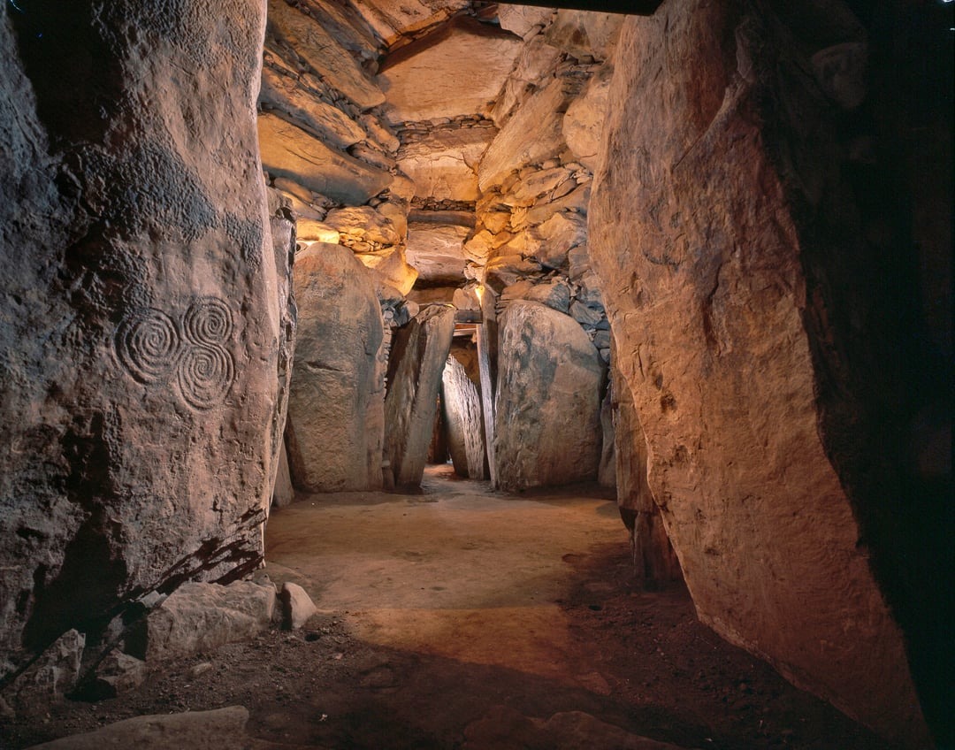 Orthostat-lined passage leading towards tomb chamber