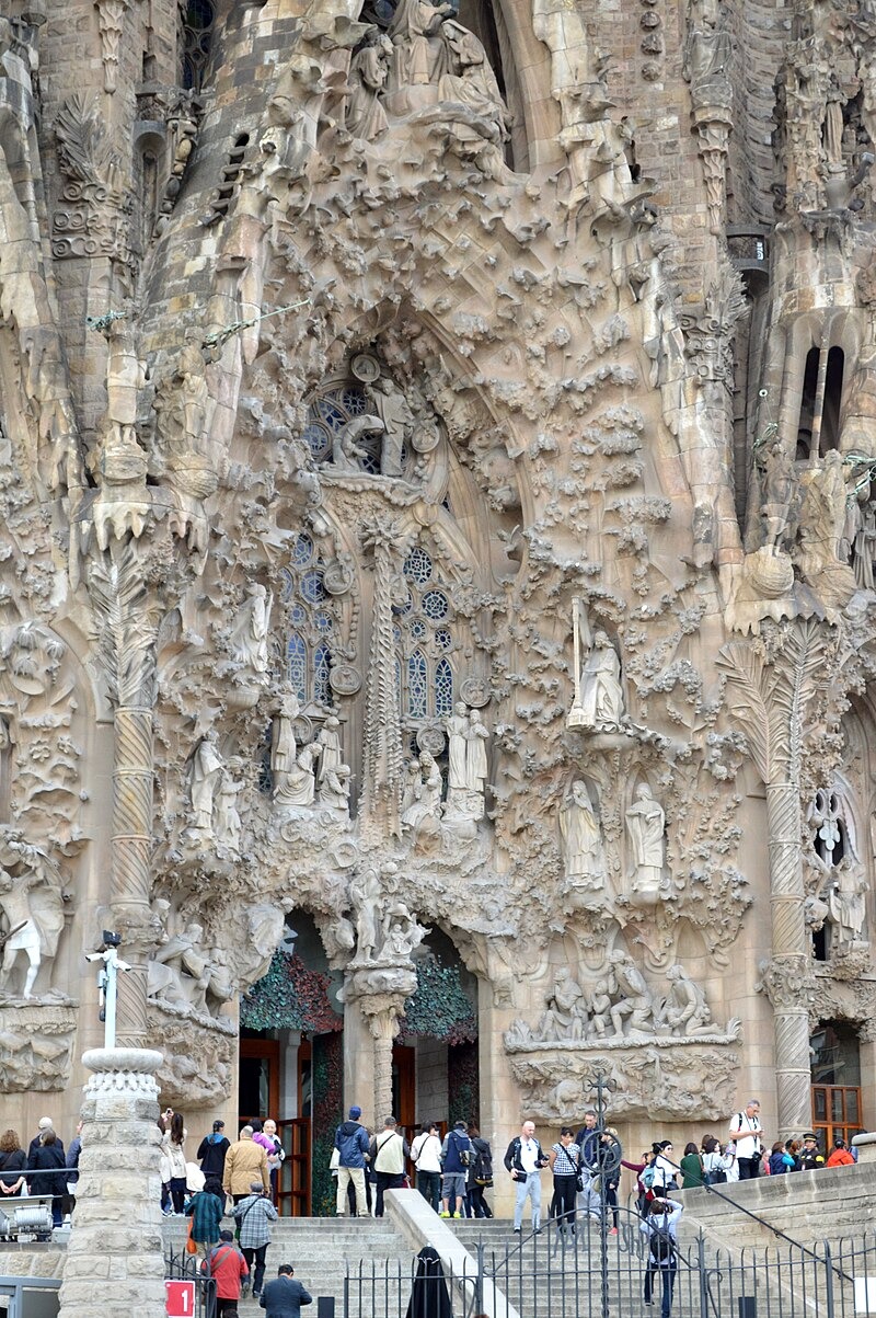 The portal of Charity on the Nativity façade