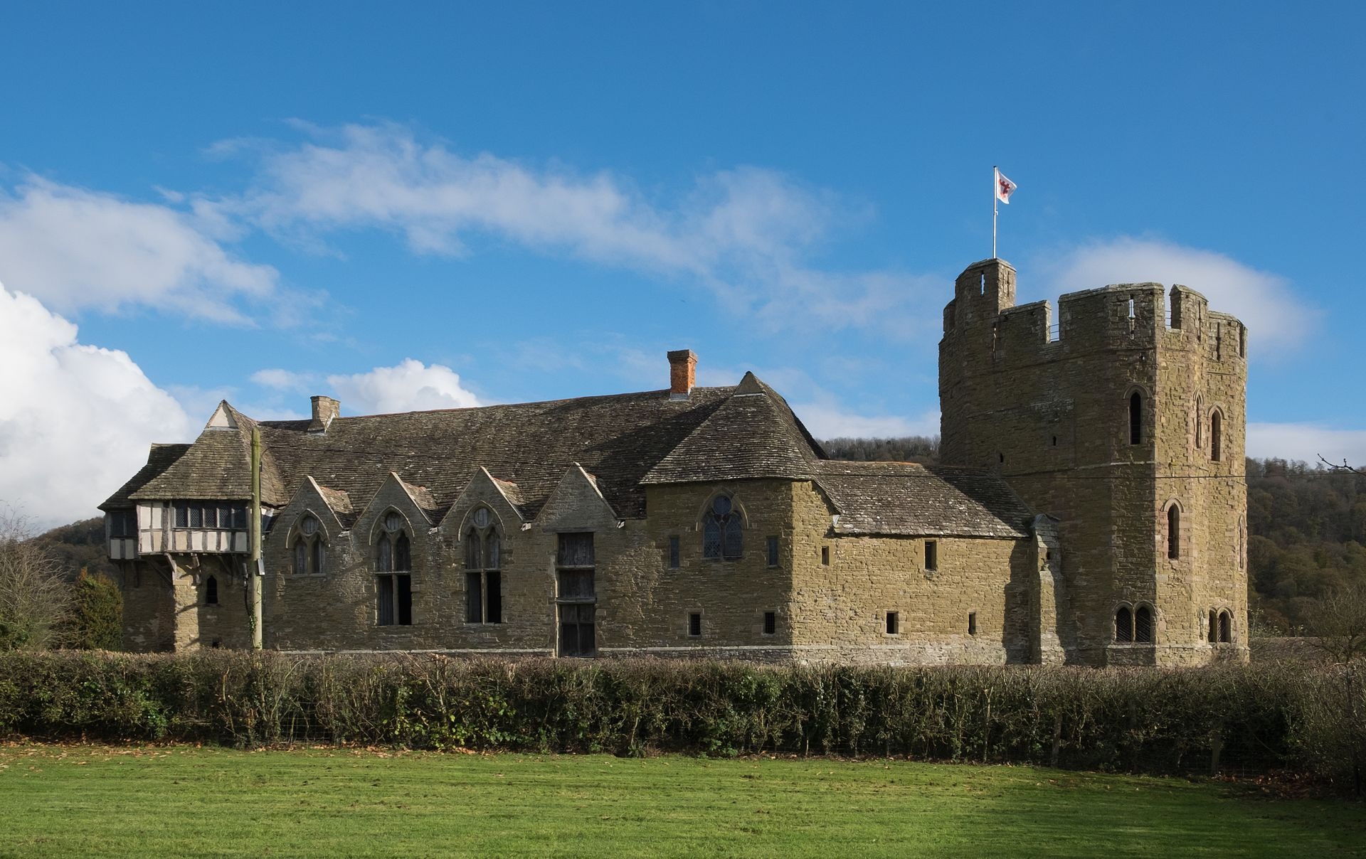 The castle viewed from the west with the south tower to the right