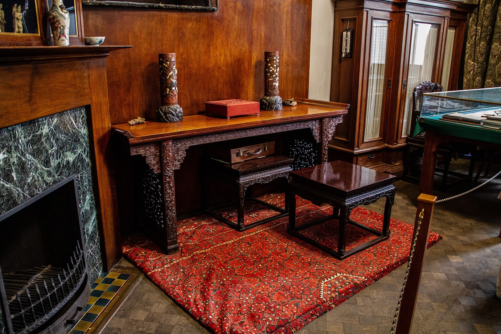 Desk and collections of the cabinet