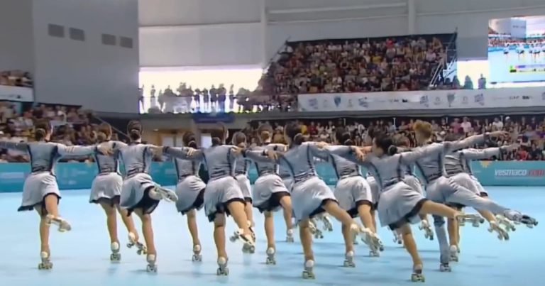 1 Man And 15 Women Wow With Insane Roller Skating Formations