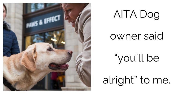 AITA Dog owner said “you’ll be alright” to me ?