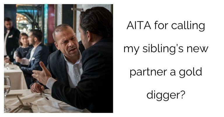 AITA for calling my sibling’s new partner a gold digger?