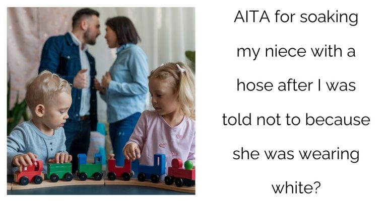 AITA for soaking my niece with a hose after I was told not to because she was wearing white?