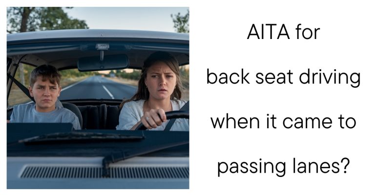 AITA for back seat driving when it came to passing lanes?